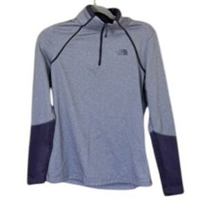 North Face 1/4 Zip Pullover Women's Small Fleece Top Active Light Gray Purple